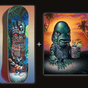 
                  
                    Scaredy Cat & the Haunted Tiki Skate Deck + FREE Paper Giclee of your Choice
                  
                