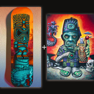 
                  
                    Tiki of the Blue Pool Skate Deck + FREE Paper Giclee of your Choice
                  
                