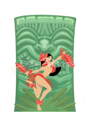 
                  
                    Aloha Girl And Island - Set Of 2 Small Art Prints Paper Giclees Giclee
                  
                