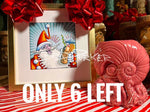 Lucky Santa Limited Edition Paper Giclee + The Sucker Mug Pastel Coral