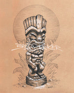 Tiki - Monochromatic Giclee
